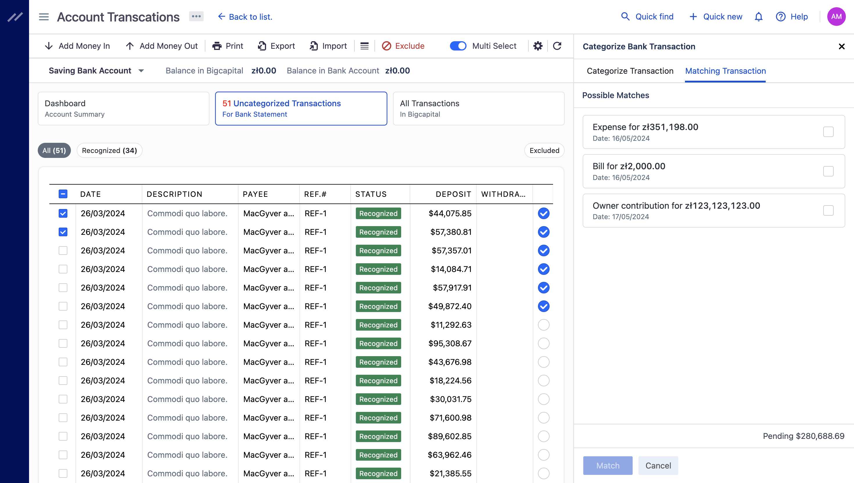 Multi-transactions-categorization